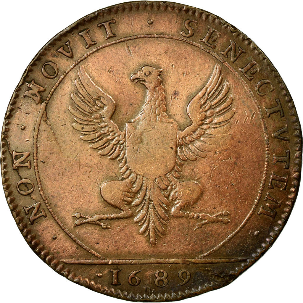 France, Token, Royal, 1689, EF(40-45), Copper, Feuardent:10068