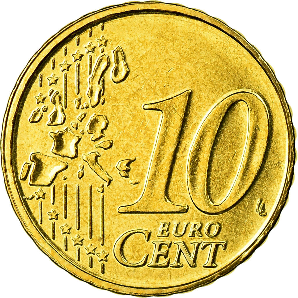 Belgia, 10 Euro Cent, 2001, MS(63), Mosiądz, KM:227