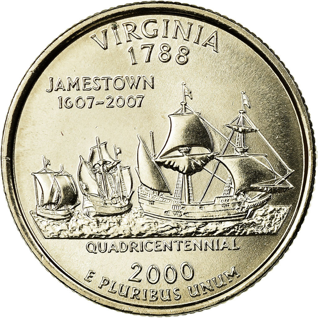 Munten, Verenigde Staten, Virginia, Quarter, 2000, U.S. Mint, Philadelphia