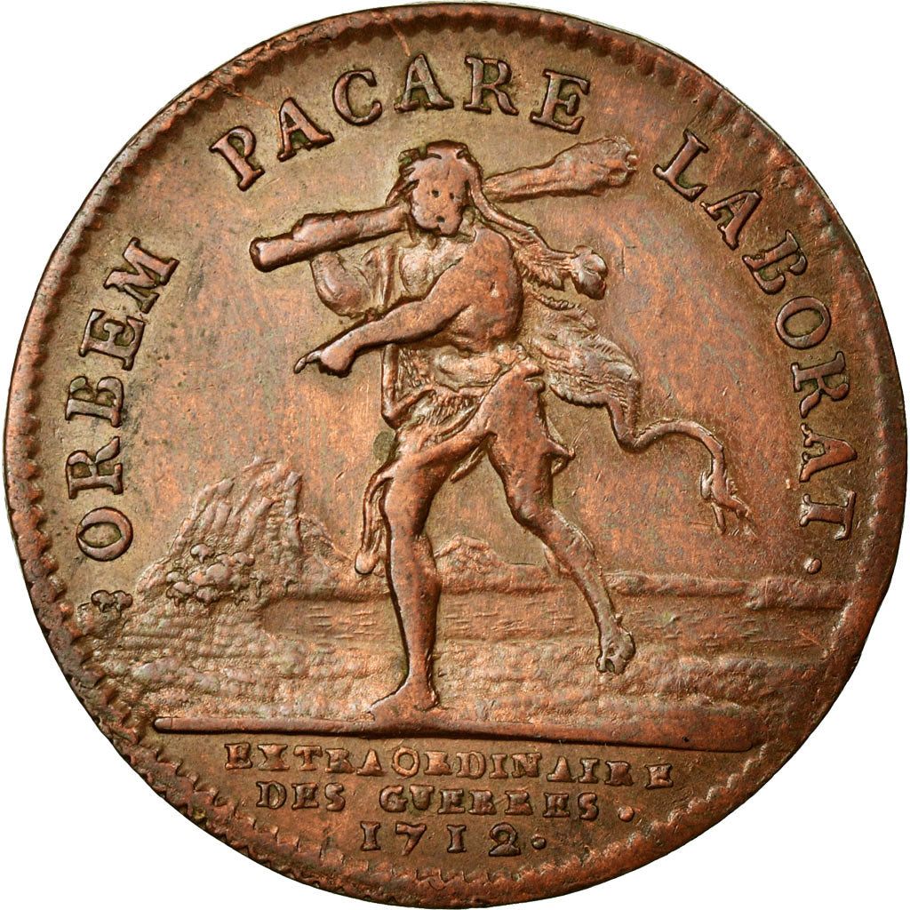 France, Token, Royal, 1712, EF(40-45), Copper, Feuardent:748