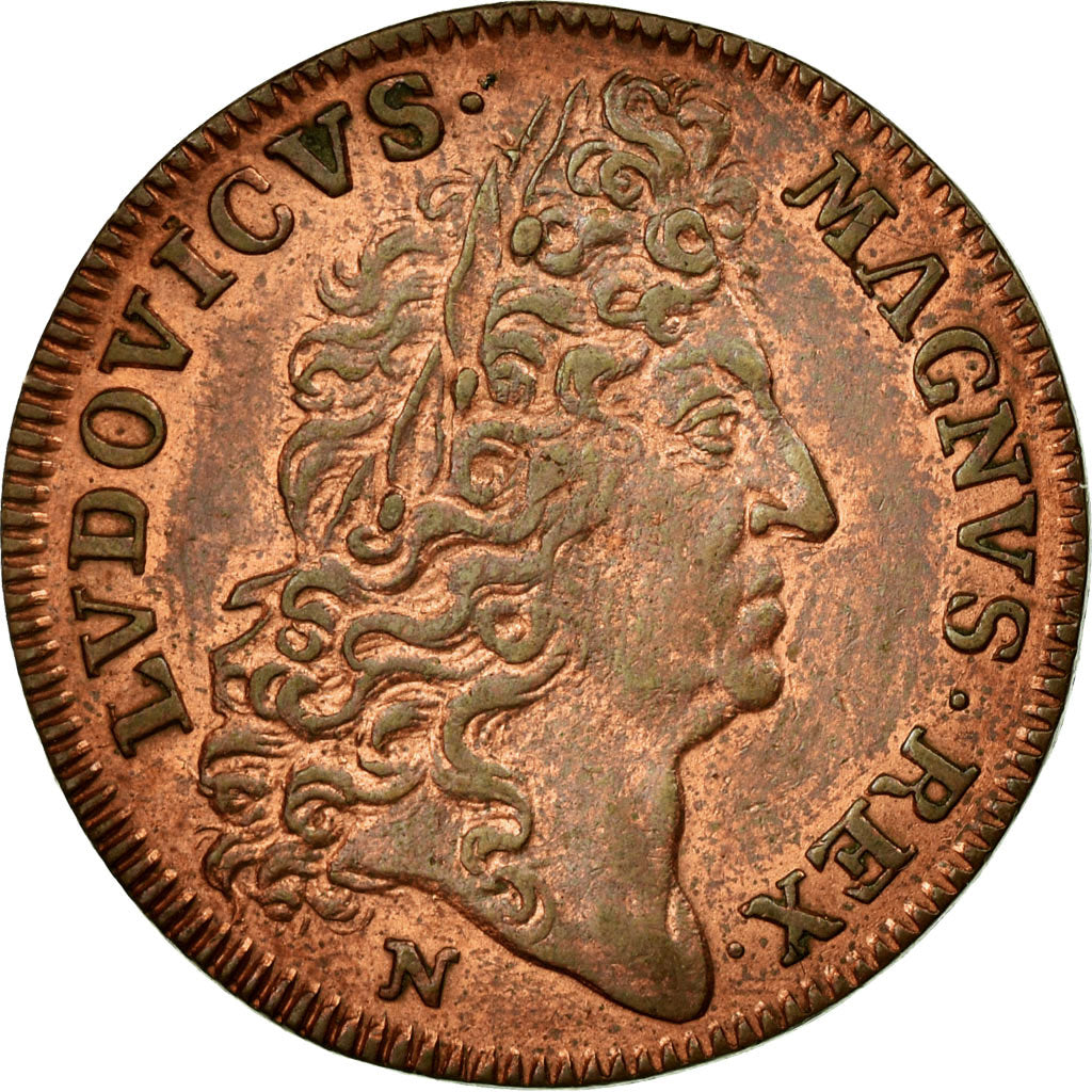 France, Token, Royal, 1696, AU(55-58), Copper, Feuardent:3421