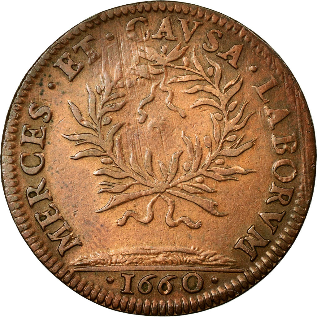 France, Token, Royal, 1660, EF(40-45), Copper, Feuardent:426