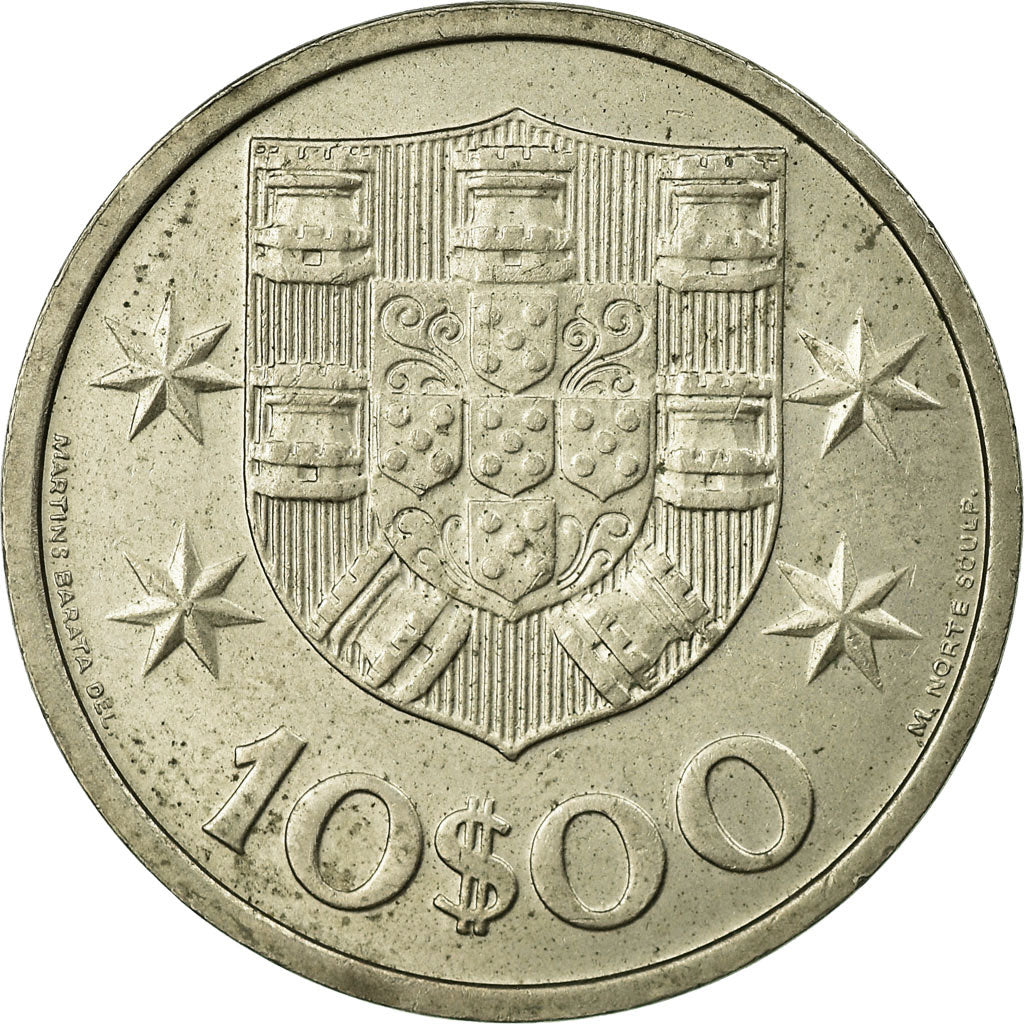 Moneta, Portogallo, 10 Escudos, 1972, BB, Nichel ricoperto in rame-nichel