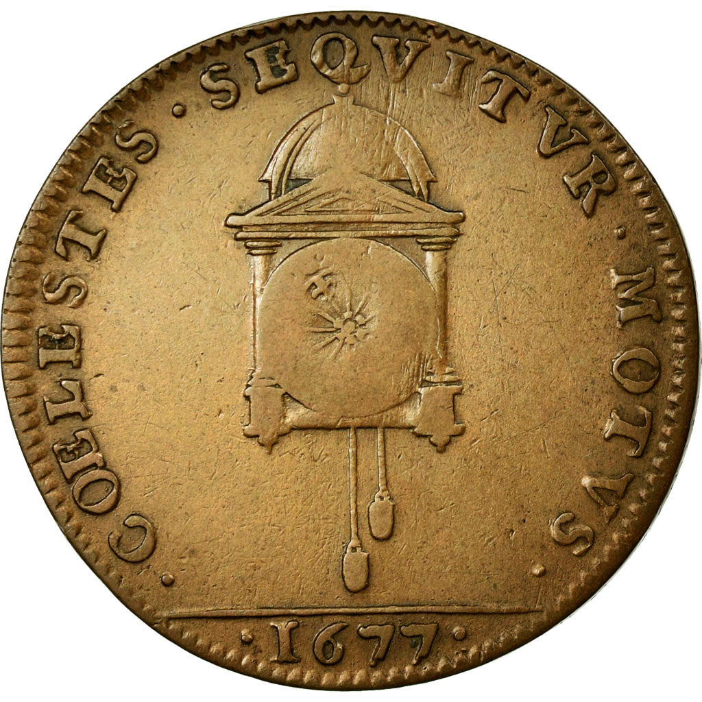 France, Token, Royal, 1677, EF(40-45), Copper, Feuardent:13151