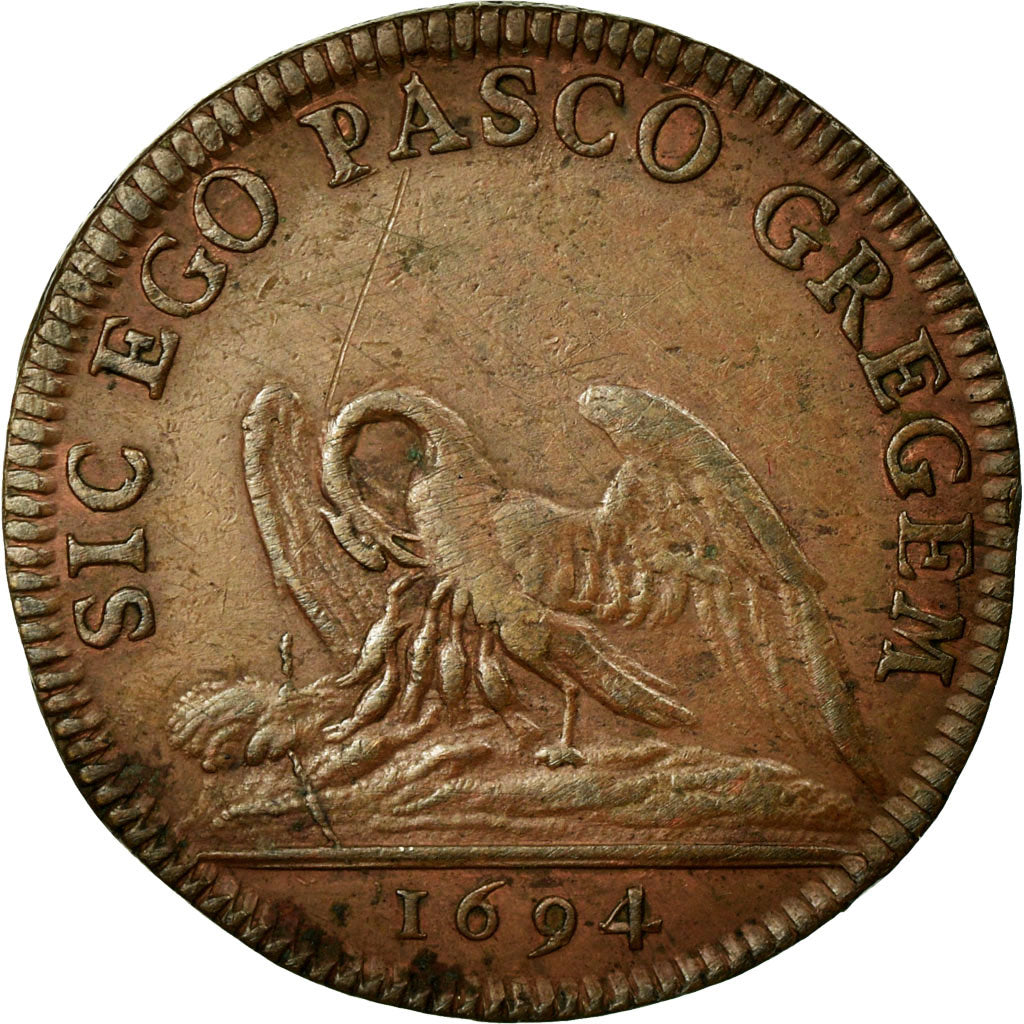 Francia, Token, Royal, 1694, BB+, Rame, Feuardent:9605