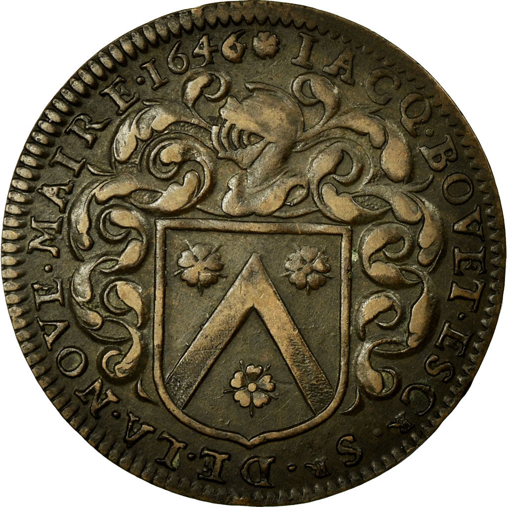 France, Token, Royal, 1646, EF(40-45), Copper, Feuardent:8350