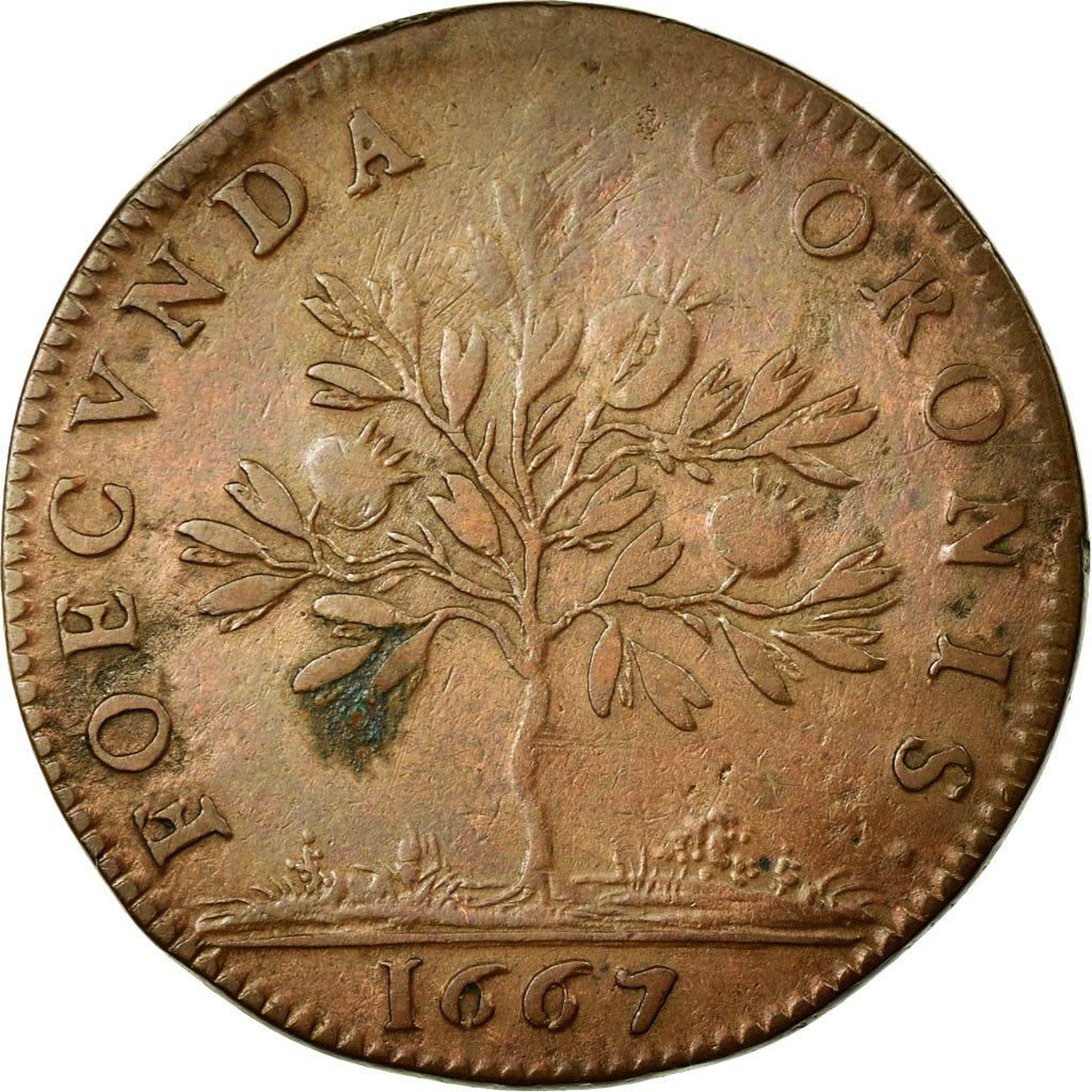 France, Token, Royal, 1667, VF(30-35), Copper, Feuardent:13125