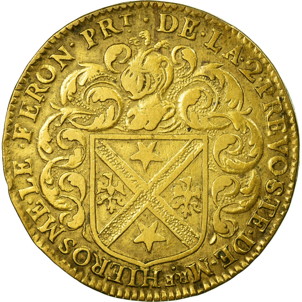 France, Token, Royal, 1649, AU(50-53), Copper, Feuardent:3561