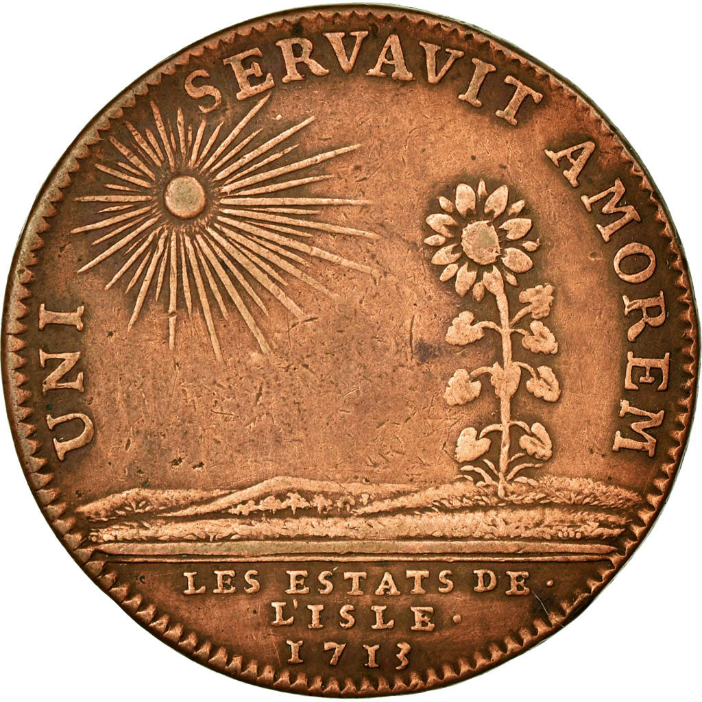 France, Token, Royal, 1713, EF(40-45), Copper, Feuardent:7234