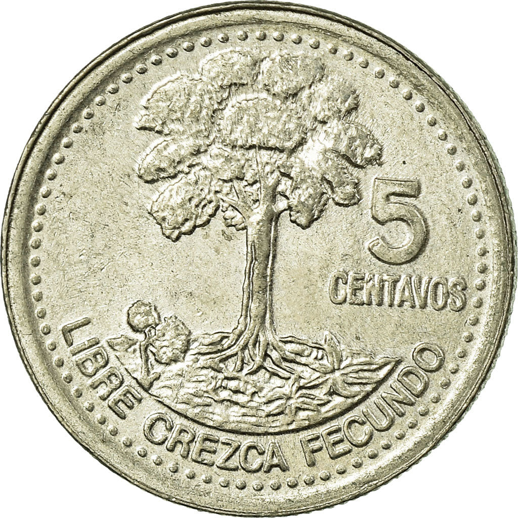 Moneta, Guatemala, 5 Centavos, 2000, BB, Rame-nichel, KM:276.6