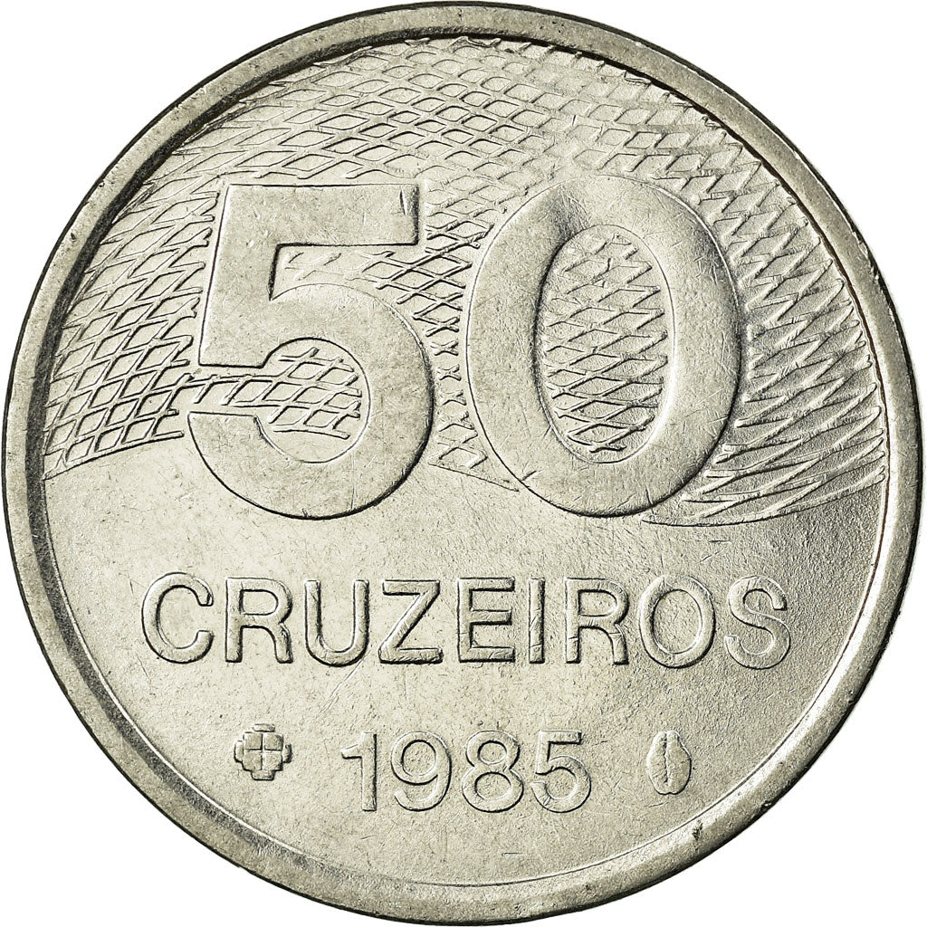 Munten, Brazilië, 50 Cruzeiros, 1985, ZF, Stainless Steel, KM:594.2