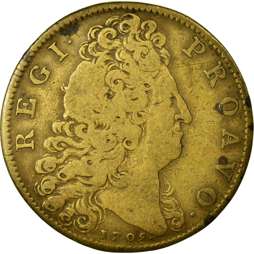 France, Token, Royal, 1705, VF(30-35), Copper, Feuardent:6886
