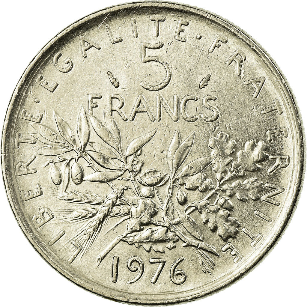 Coin, France, Semeuse, 5 Francs, 1976, Paris, AU(55-58), Nickel Clad