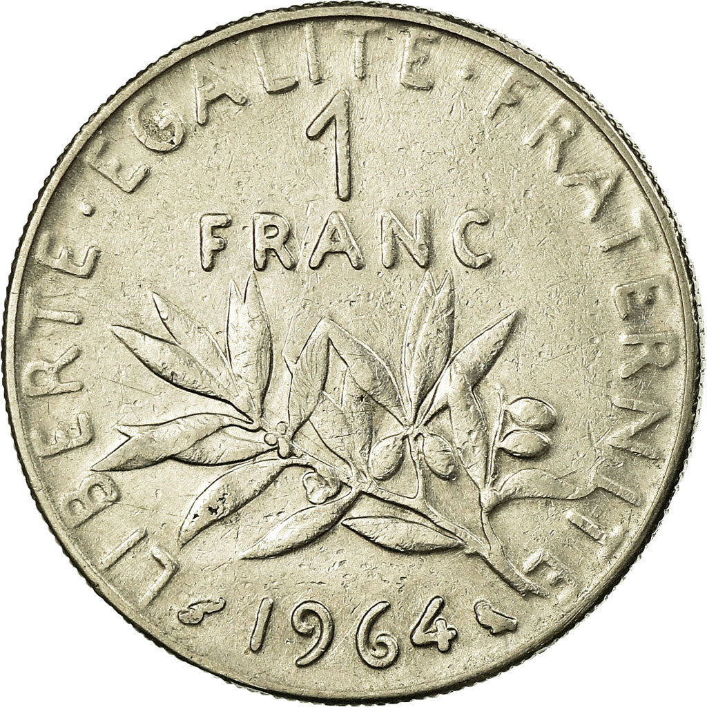 Coin, France, Semeuse, Franc, 1964, Paris, AU(55-58), Nickel, KM:925.1