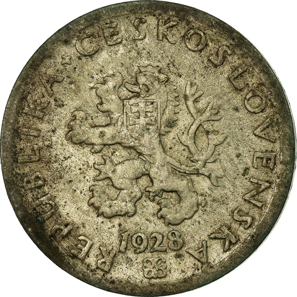 Coin, Czechoslovakia, 20 Haleru, 1928, EF(40-45), Copper-nickel, KM:1
