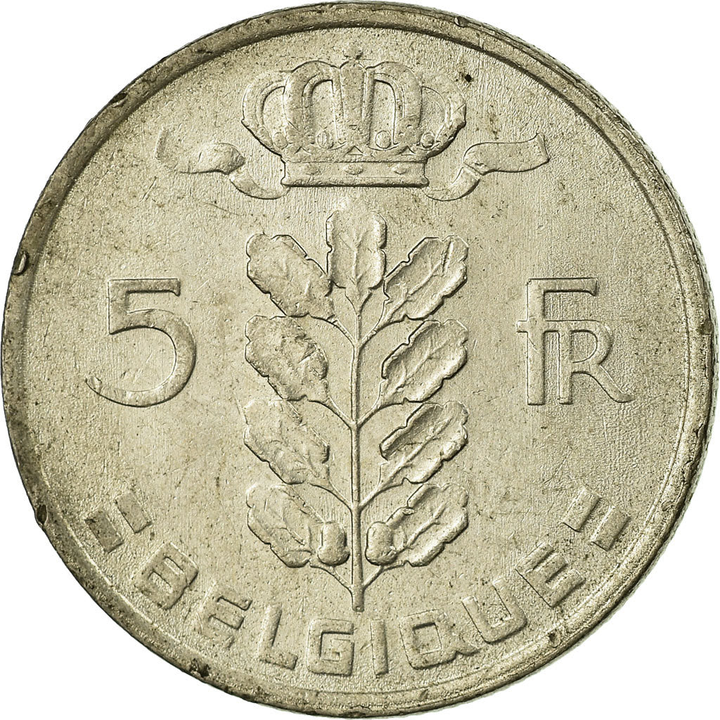 Moneta, Belgia, 5 Francs, 5 Frank, 1980, EF(40-45), Miedź-Nikiel, KM:134.1