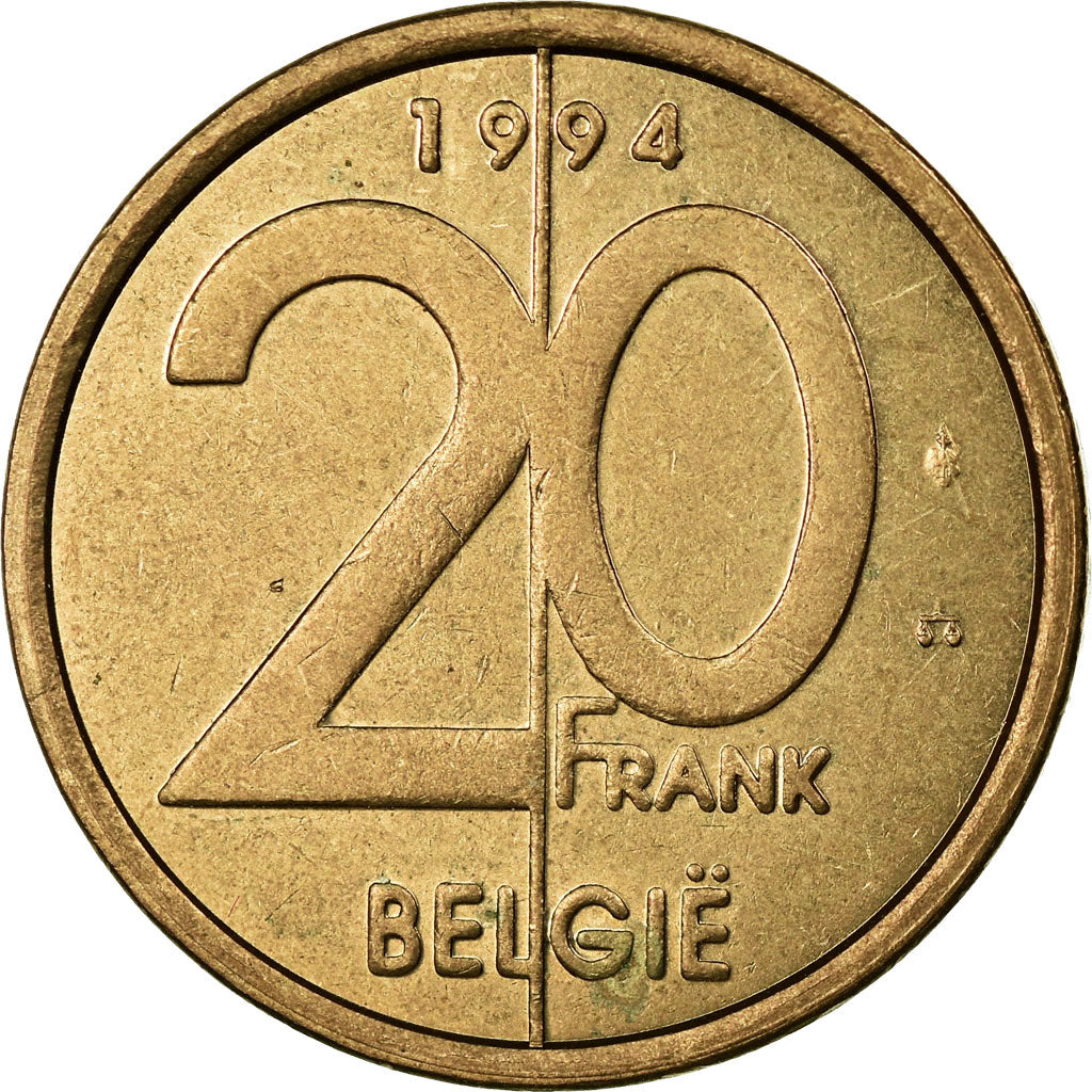 Moneda, Bélgica, Albert II, 20 Francs, 20 Frank, 1994, Brussels, MBC, Níquel -