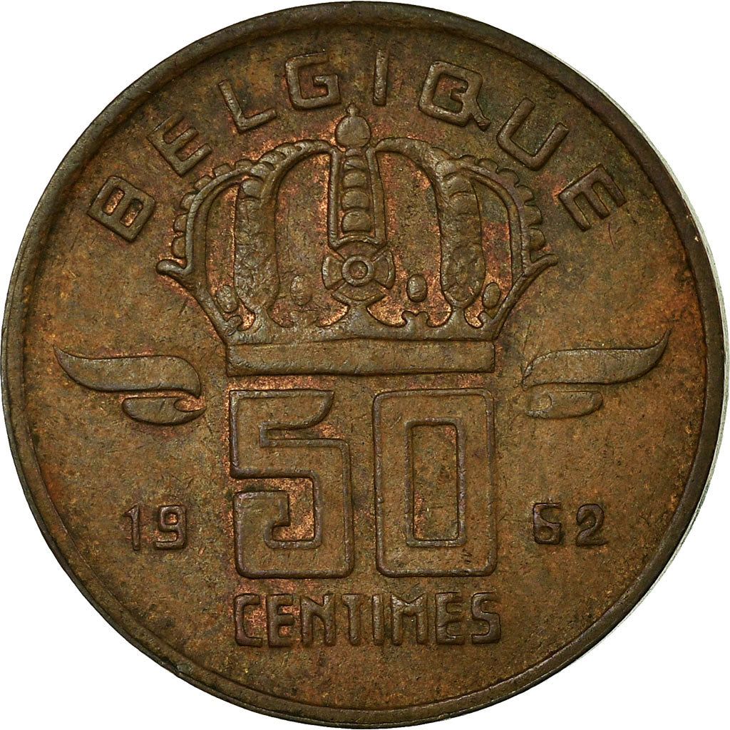 Moneta, Belgio, Baudouin I, 50 Centimes, 1962, BB, Bronzo, KM:148.1