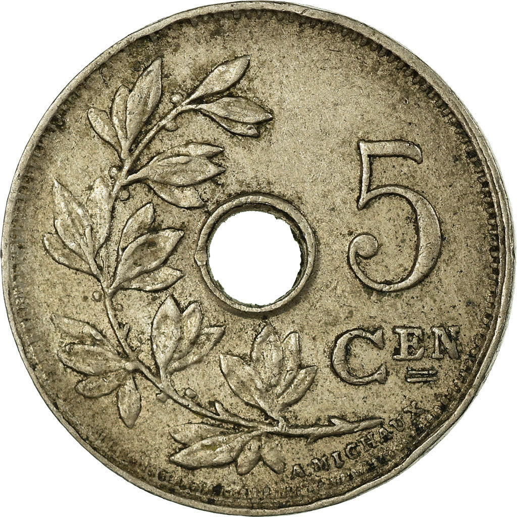 Moeda, Bélgica, 5 Centimes, 1928, EF(40-45), Cobre-níquel, KM:67