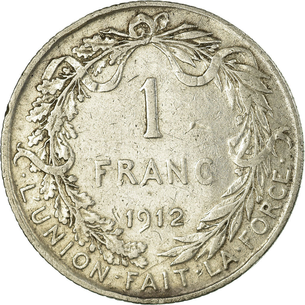 Monnaie, Belgique, Franc, 1912, TTB, Argent, KM:72