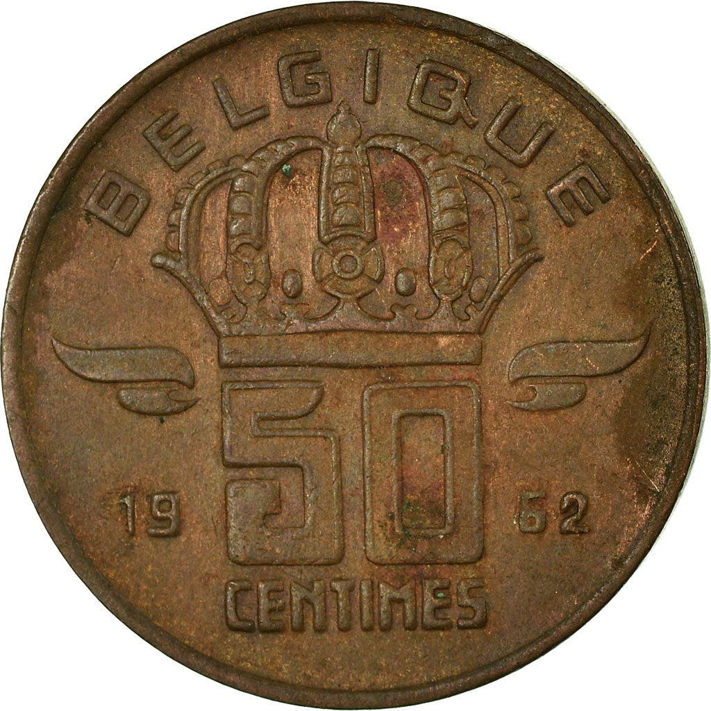 Münze, Belgien, 50 Centimes, 1952, SS, Bronze, KM:144