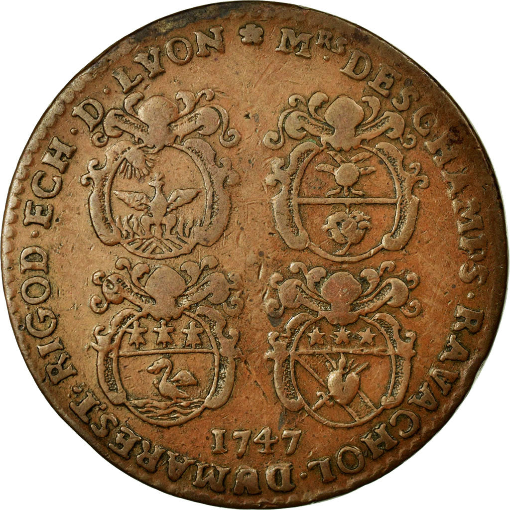 France, Token, Royal, 1747, EF(40-45), Copper, Feuardent:10640