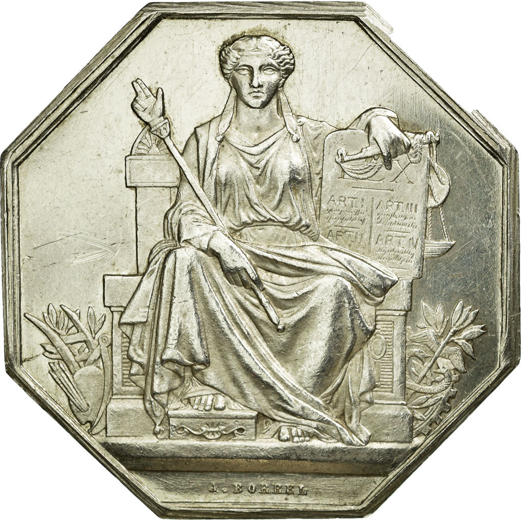 France, Token, Notary, MS(60-62), Silver, Lerouge:354