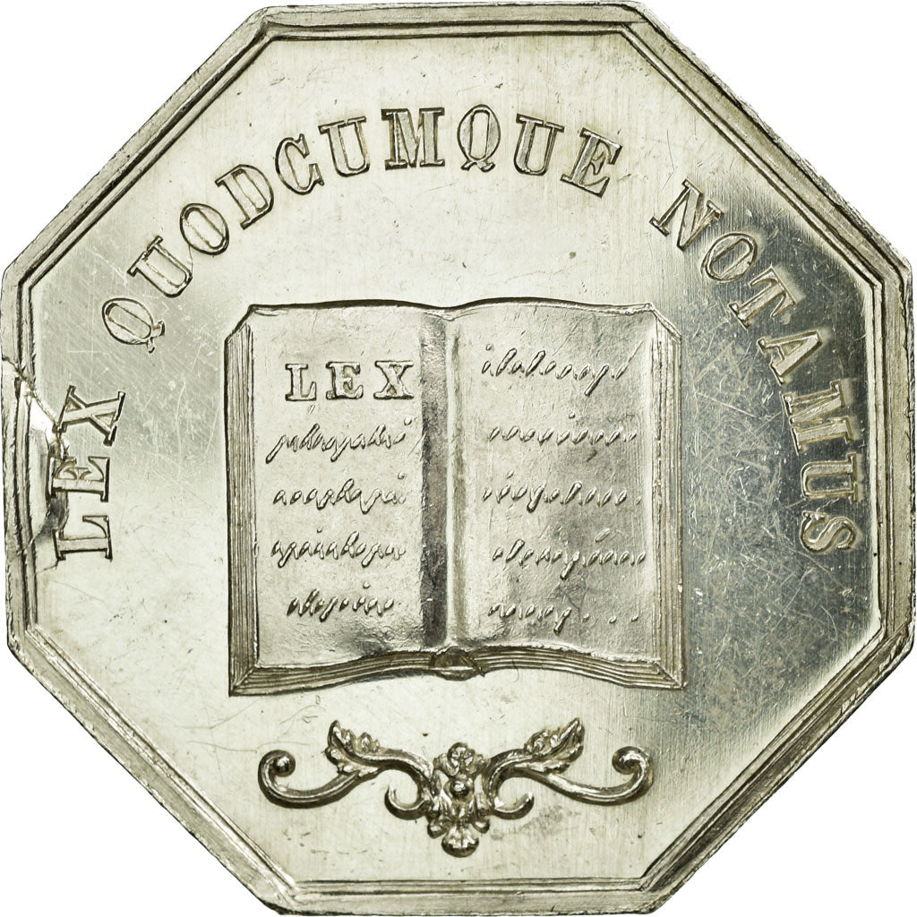France, Token, Notary, MS(60-62), Silver, Lerouge:373