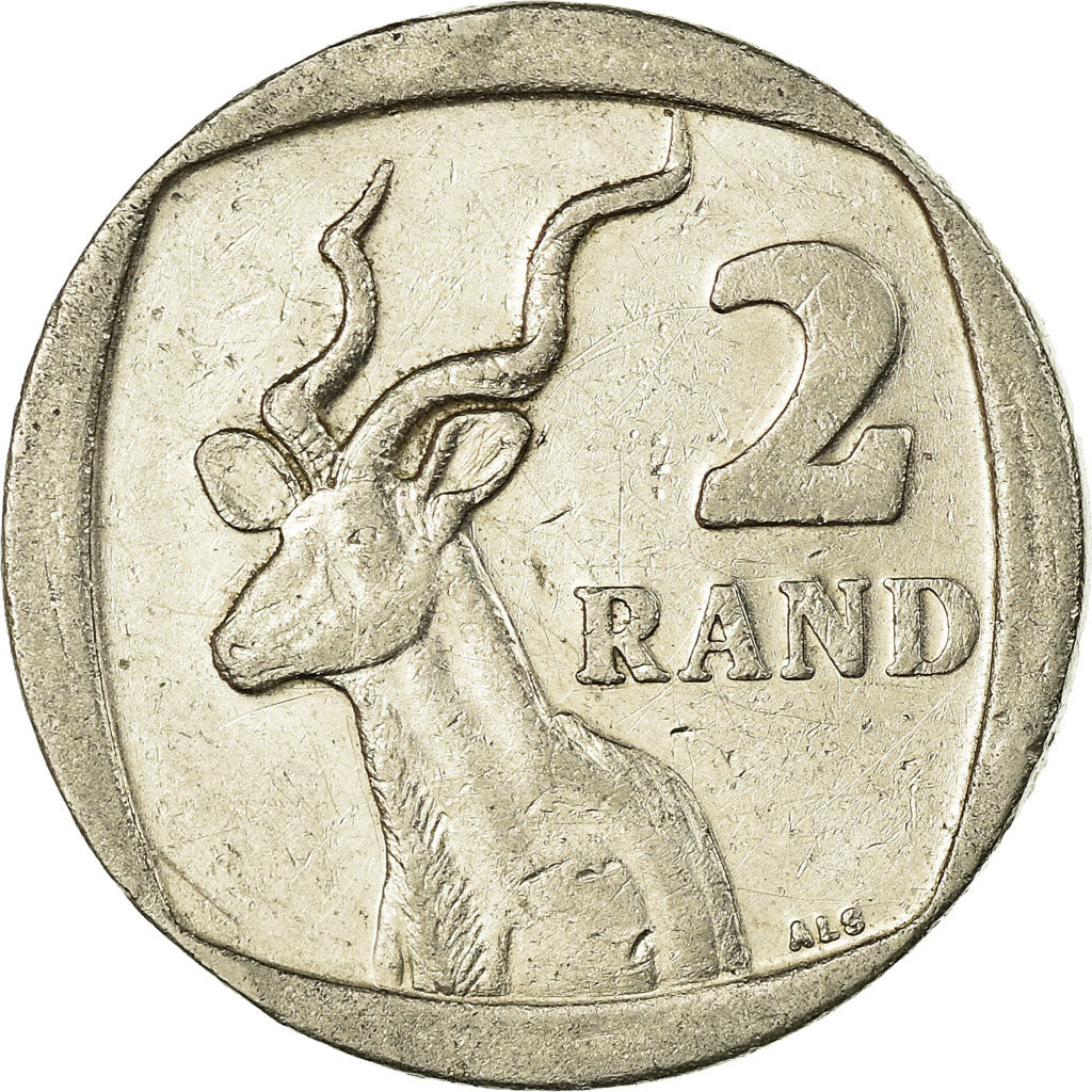 Moneta, Sudafrica, 2 Rand, 2008, Pretoria, BB, Rame placcato nichel, KM:445