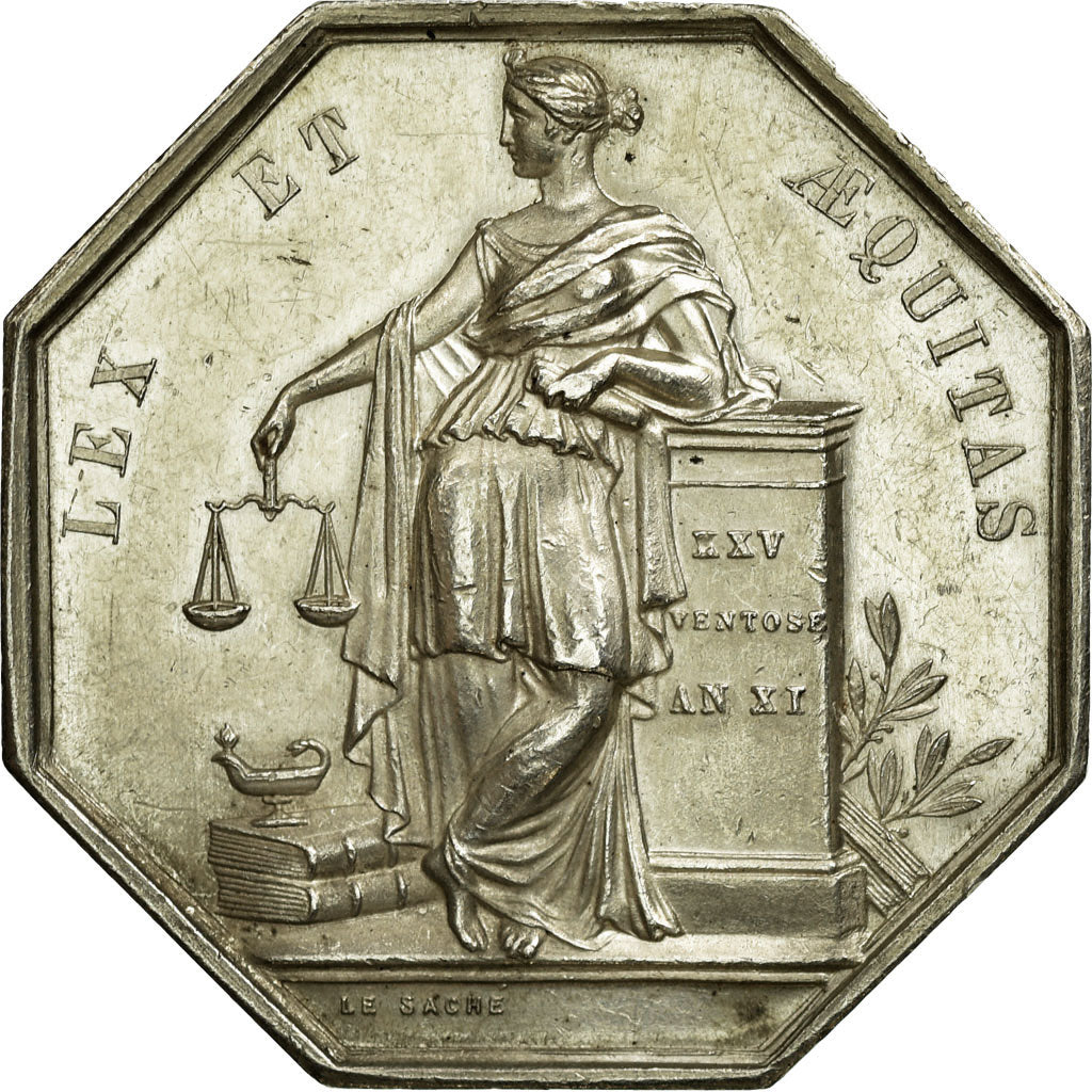 France, Token, Notary, AU(55-58), Silver, Lerouge:69a
