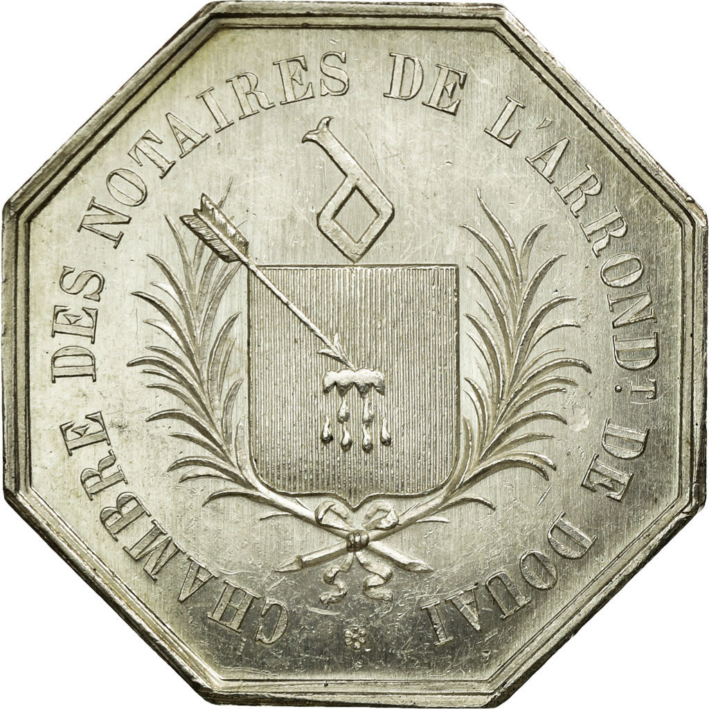France, Token, Notary, 1851, AU(55-58), Silver, Lerouge:120