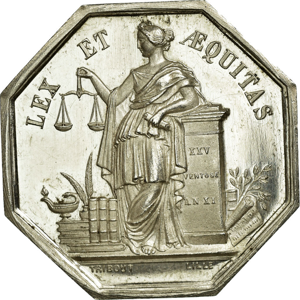 France, Token, Notary, MS(60-62), Silver, Lerouge:120