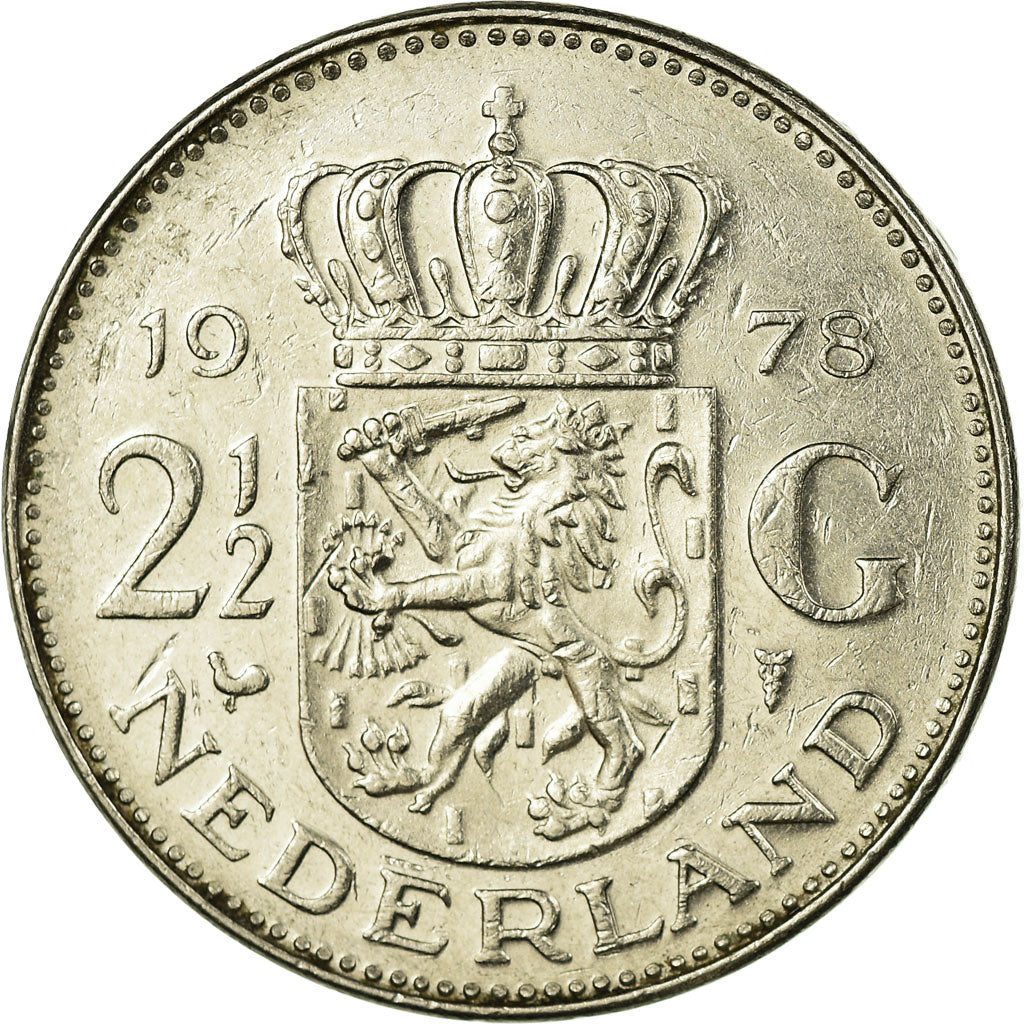 Coin, Netherlands, Juliana, 2-1/2 Gulden, 1978, EF(40-45), Nickel, KM:191