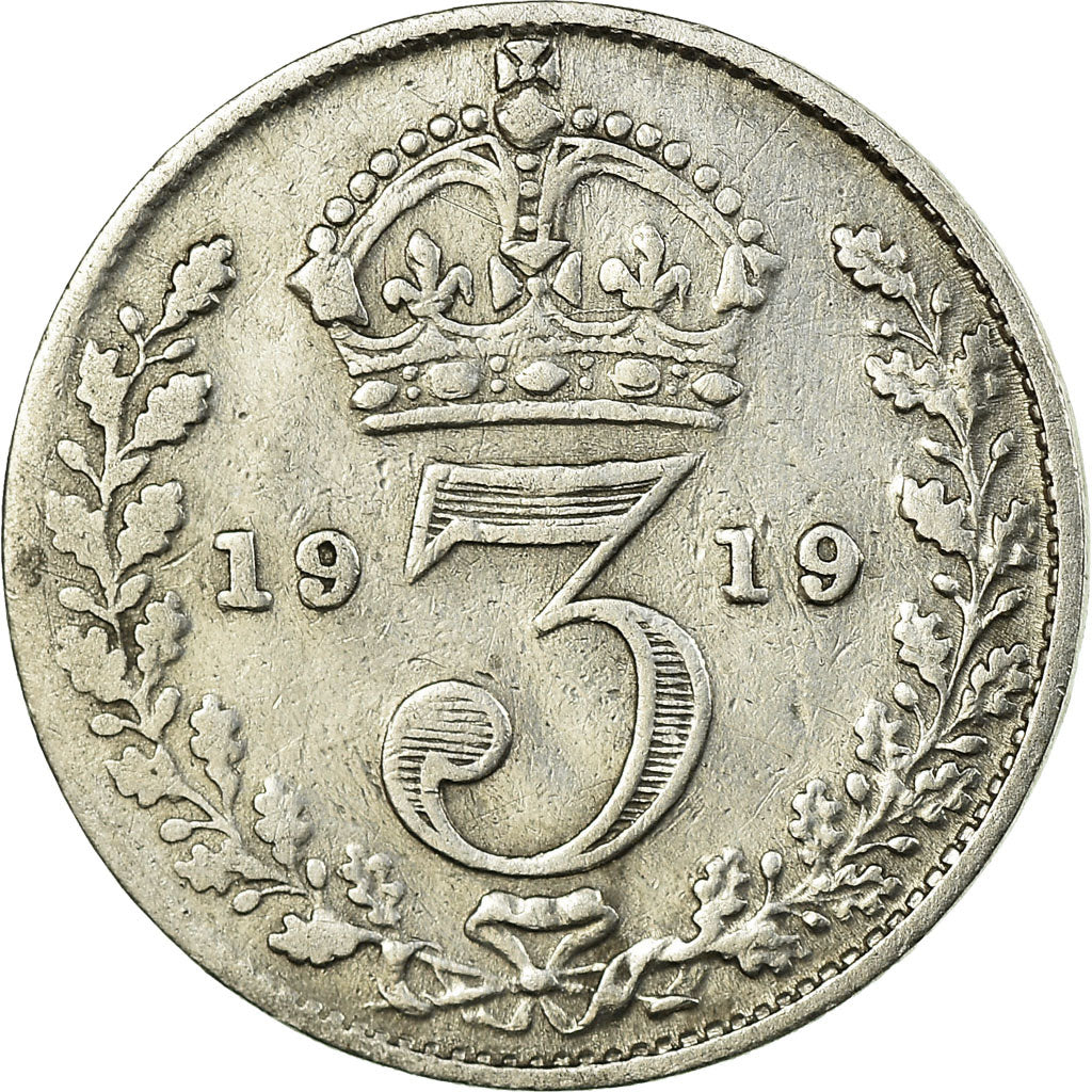 Coin, Great Britain, George V, 3 Pence, 1919, EF(40-45), Silver, KM:813