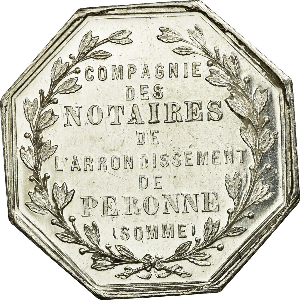 France, Token, Notary, 1858, AU(55-58), Silver, Lerouge:326