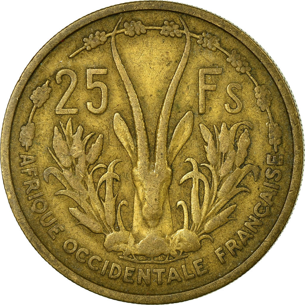 Coin, French West Africa, 25 Francs, 1956, VF(30-35), Aluminum-Bronze, KM:7