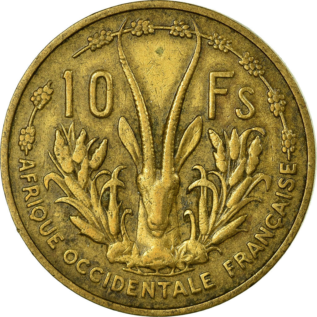 Münze, French West Africa, 10 Francs, 1956, S+, Aluminum-Bronze, KM:6