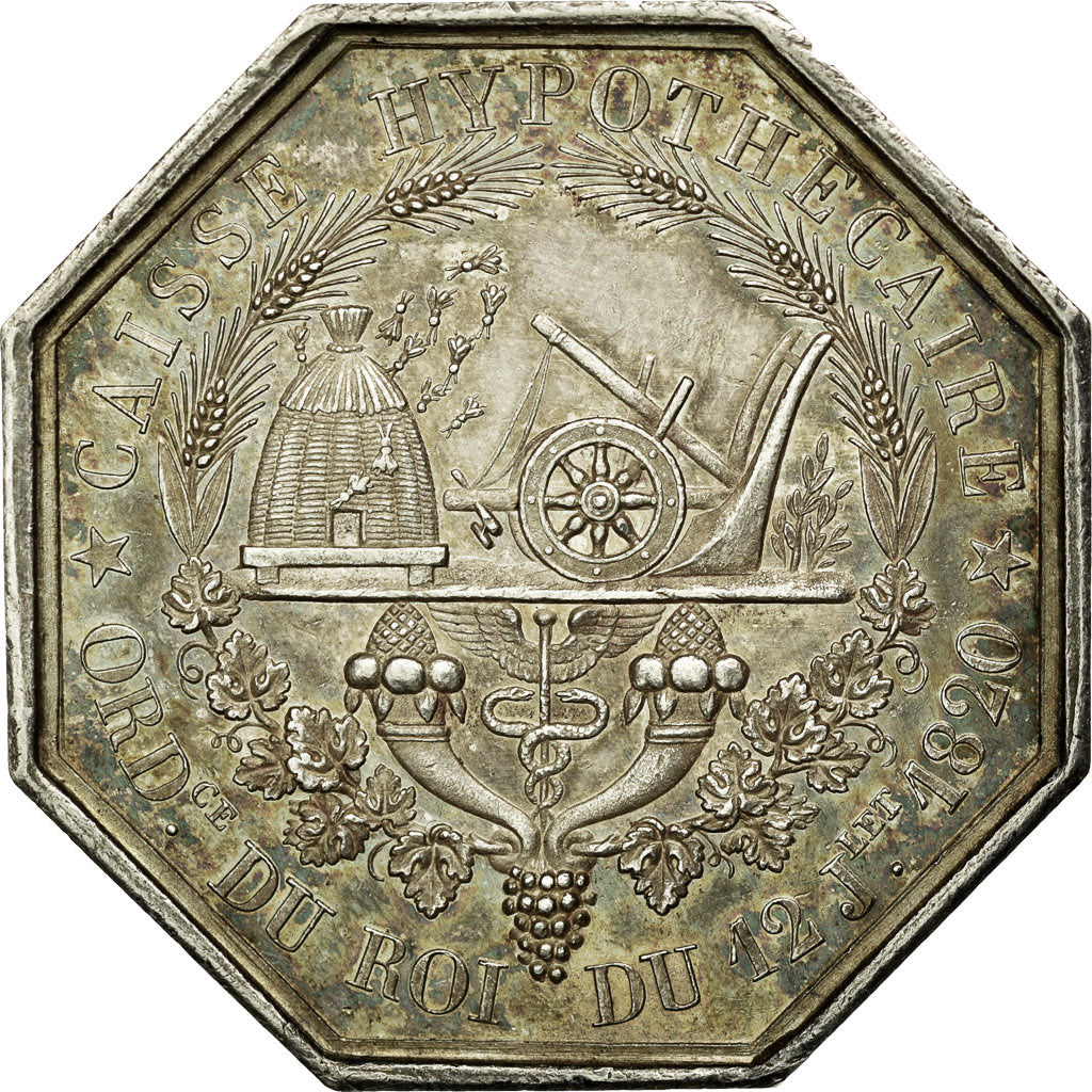 France, Token, Royal, 1820, AU(55-58), Silver