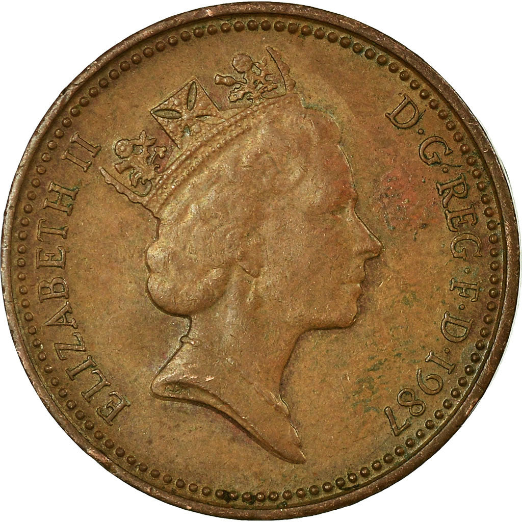 Coin, Great Britain, Elizabeth II, Penny, 1987, VF(30-35), Bronze, KM:935