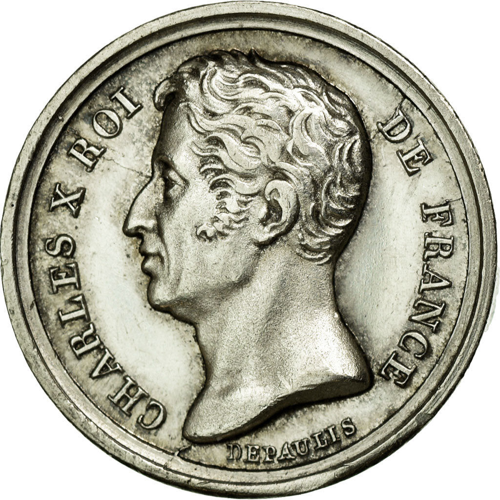 France, Token, Royal, 1824, AU(55-58), Silver