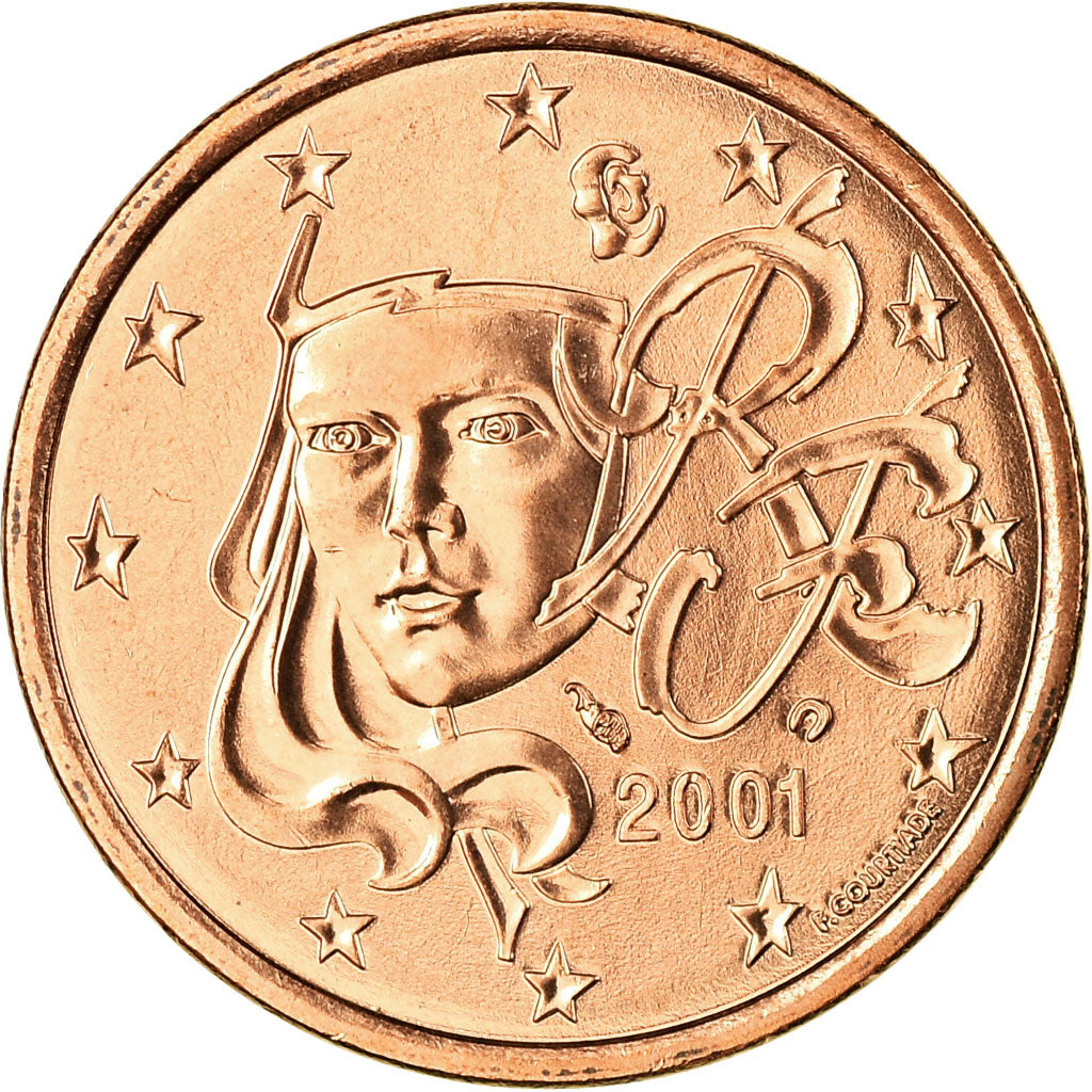 Francia, 5 Euro Cent, 2001, FDC, Cobre chapado en acero, KM:1284