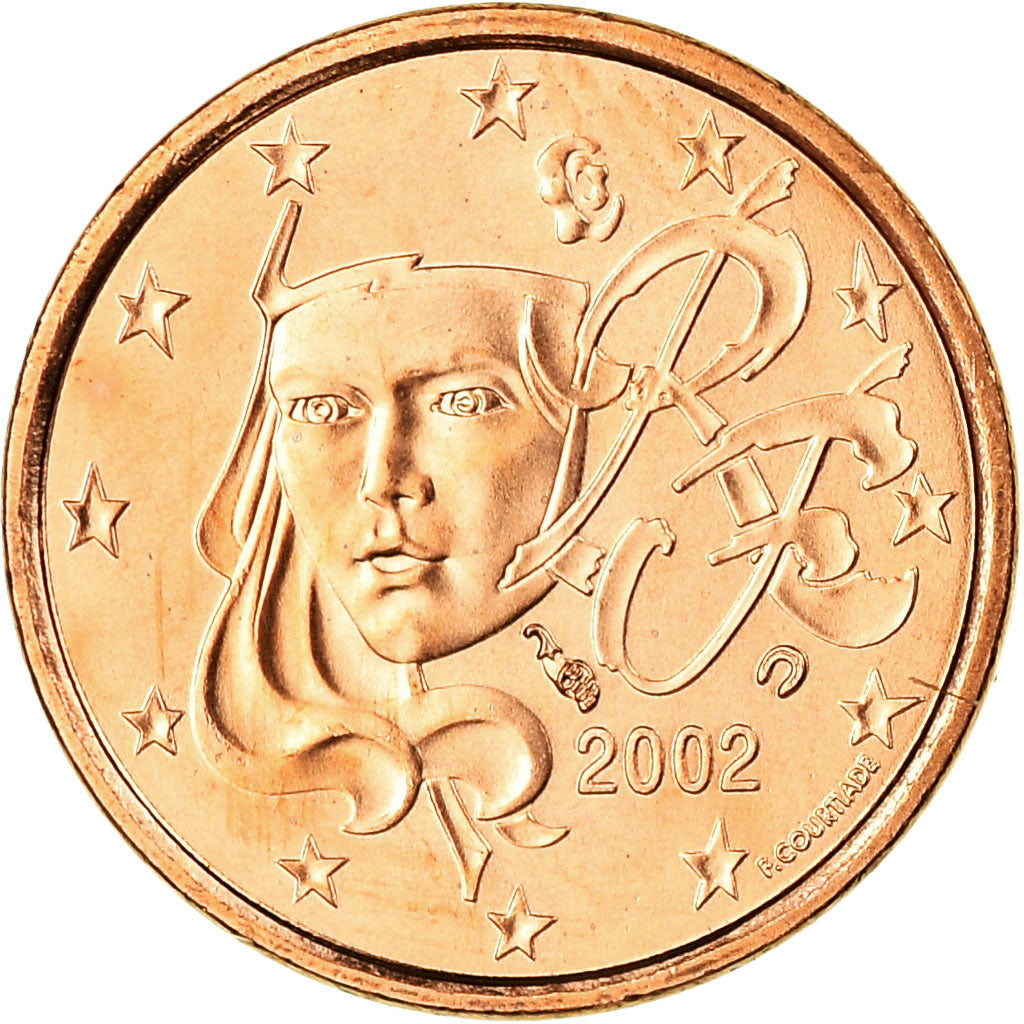 Francia, Euro Cent, 2002, FDC, Cobre chapado en acero, KM:1282