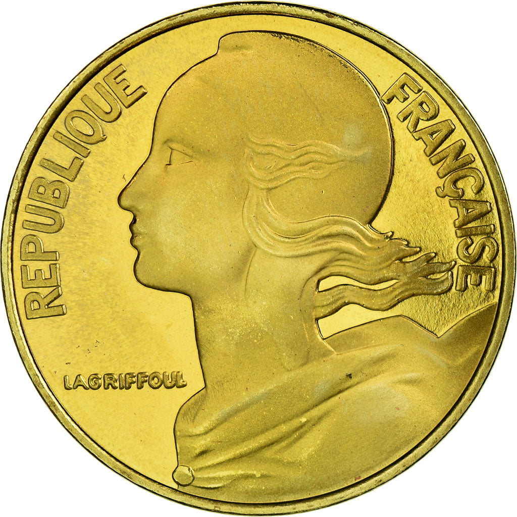 Moeda, França, Marianne, 20 Centimes, 2001, Paris, MS(65-70), Alumínio-Bronze