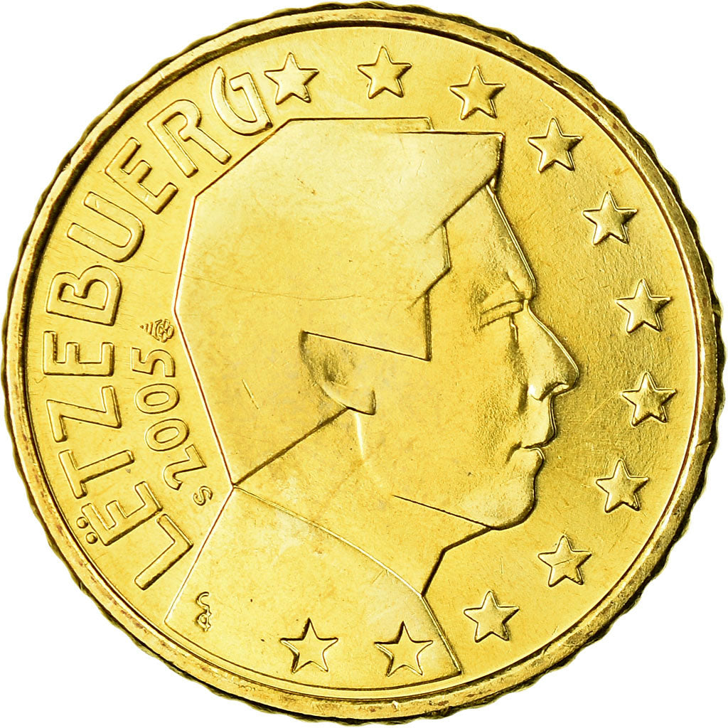 Luksemburg, 50 Euro Cent, 2005, Utrecht, MS(63), Mosiądz, KM:80