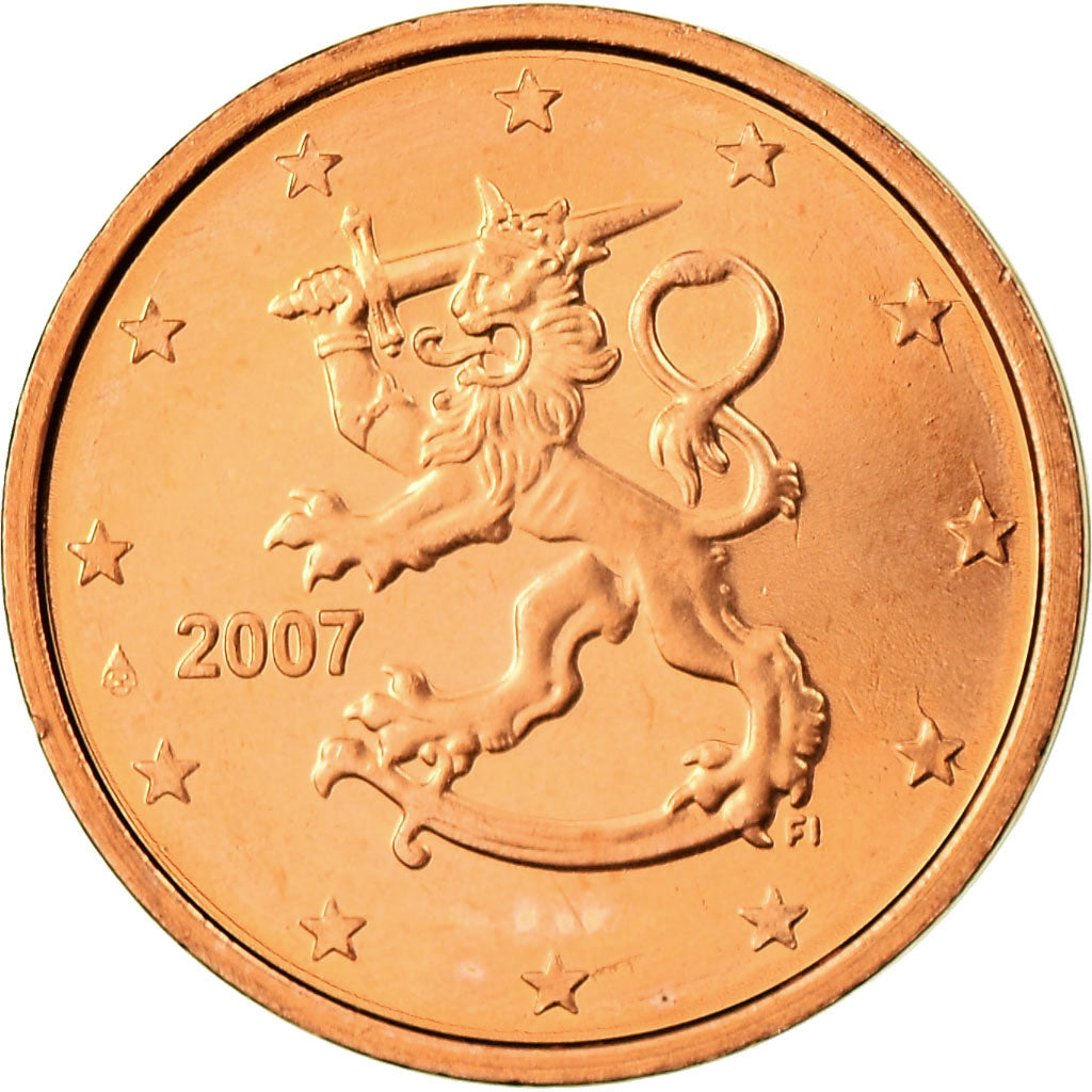 Finland, 2 Euro Cent, 2007, MS(65-70), Copper Plated Steel, KM:99