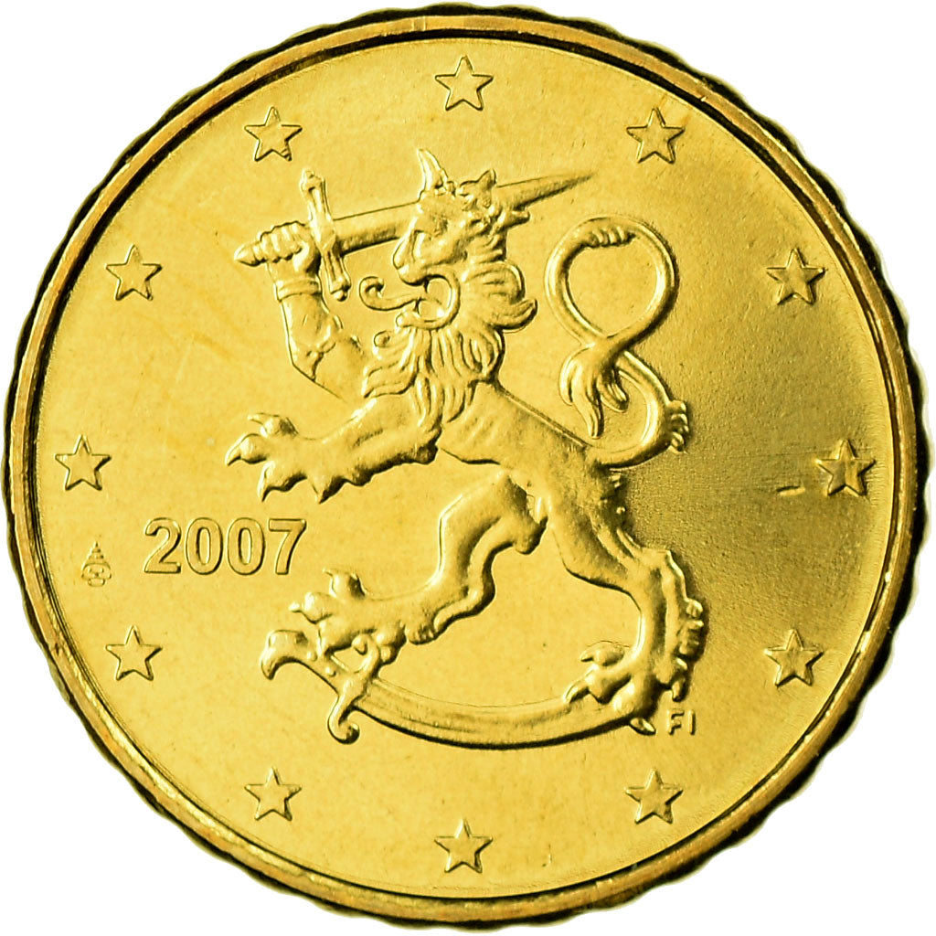 Finlande, 10 Euro Cent, 2007, FDC, Laiton, KM:126