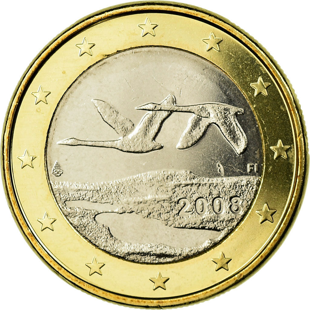 Finland, Euro, 2008, MS(65-70), Bi-Metallic, KM:129