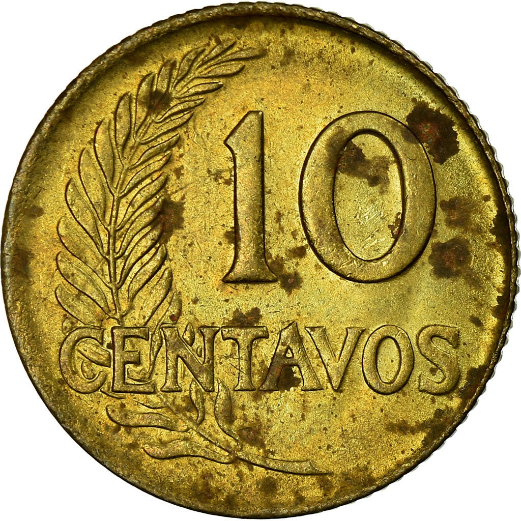 Munten, Peru, 10 Centavos, 1960, ZF, Tin, KM:224.2