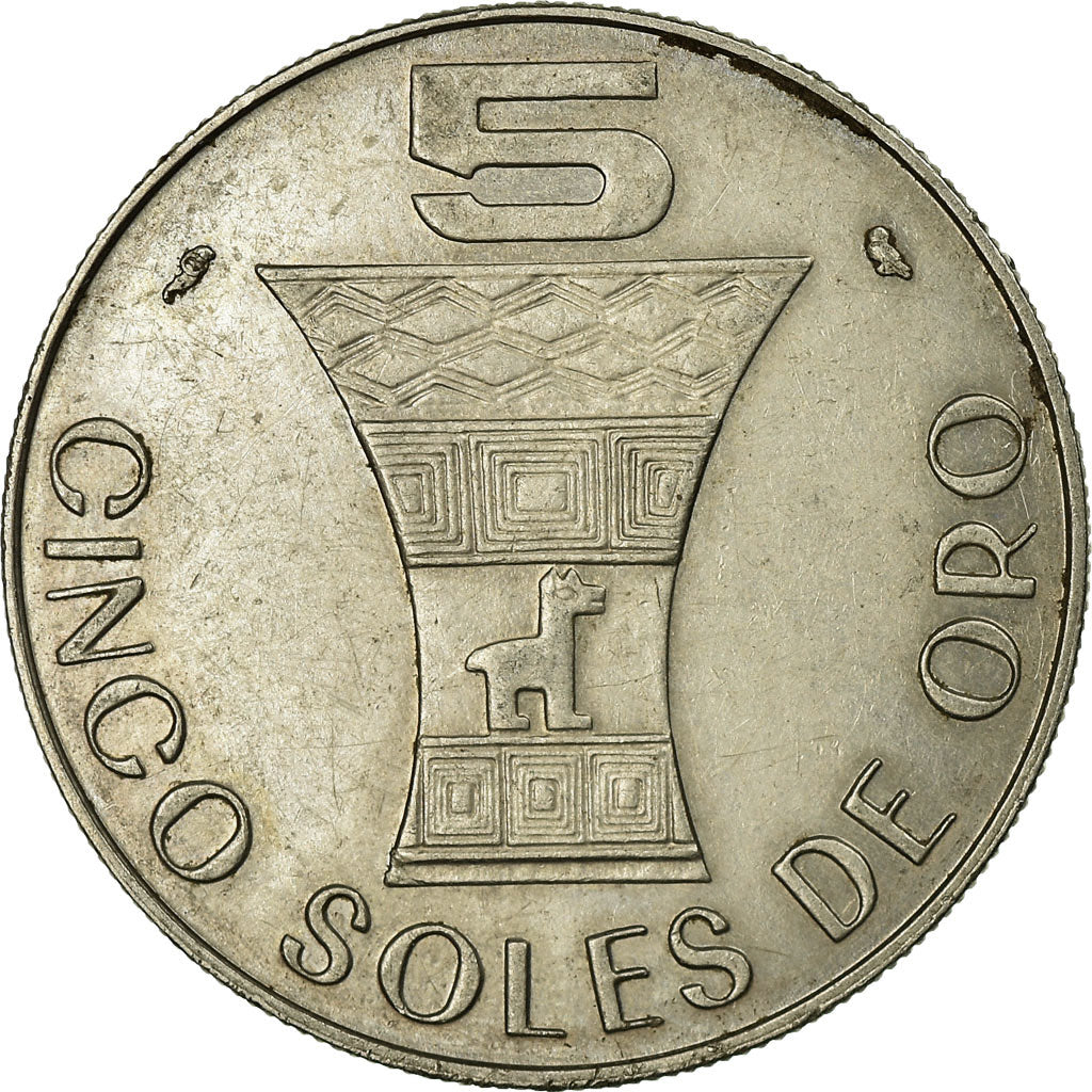 Moeda, Peru, 5 Soles, 1969, Paris, EF(40-45), Cobre-níquel, KM:252