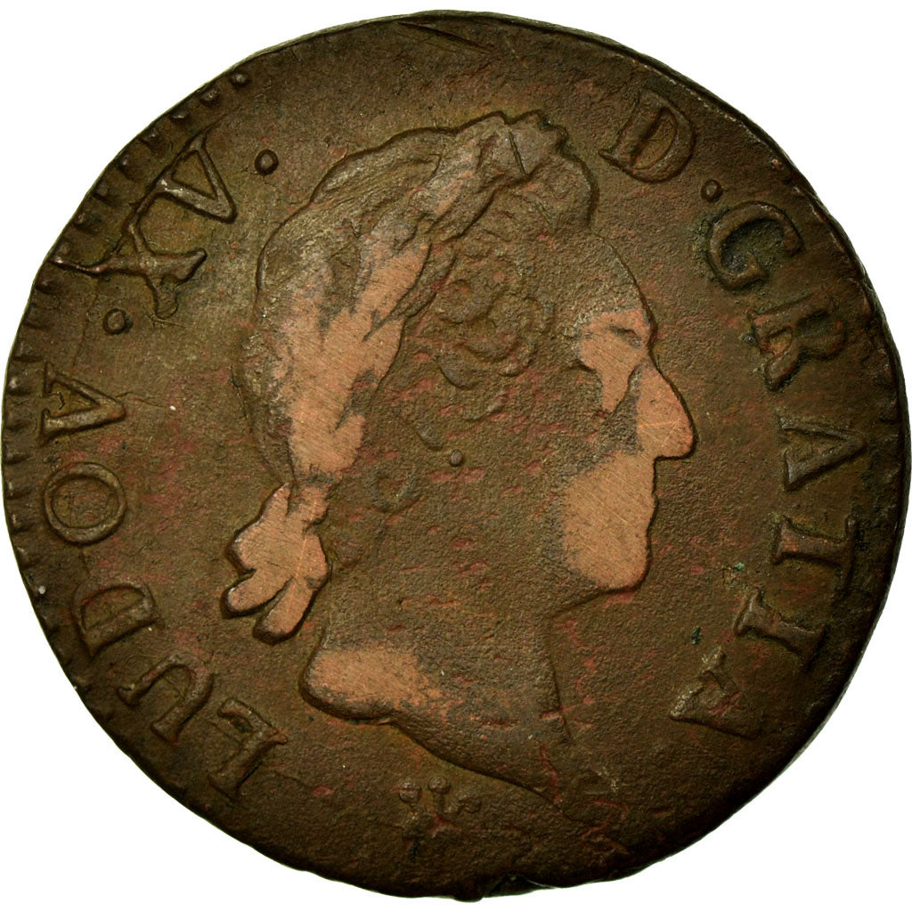 Moneta, Francia, Louis XV, Demi sol à la vieille tête, 1/2 Sol, 1770, Reims